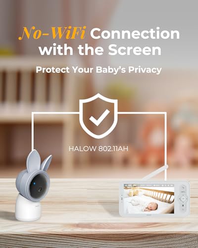 2K Smart Baby Camera with 5'' Upgraded Wireless Display