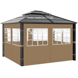 4-Panels Side Wall with Zipper Universal Replacement for Patio