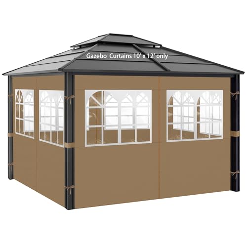 4-Panels Side Wall with Zipper Universal Replacement for Patio