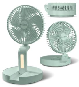 Portable Rechargeable USB Floor Table Fan with LED Light