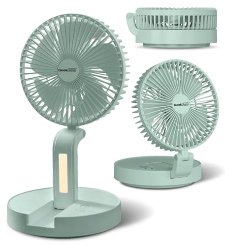 Portable Rechargeable USB Floor Table Fan with LED Light