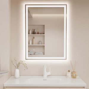 Tempered Glass Bathroom Vanity Mirror Frontlit & Backlit