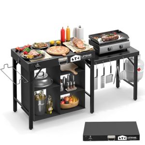Portable Foldable Grill Table with Storage Fits Ninja