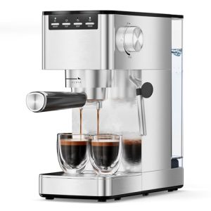 Compact Espresso Coffee Maker with Steam Milk Frother