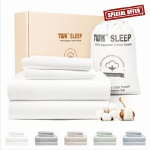 TWK 1200 TC 100% Egyptian Long-Staple Cotton Bedding Sheets Set