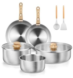 18/10 Stainless Steel Pots and Pans Set 11PCS