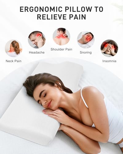 Contour Orthopedic Neck Support Pillow for Side Back Stomach Sleeper (Pure White)