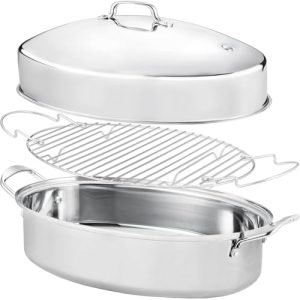 Oval Stainless Steel Turkey Roasting Pan