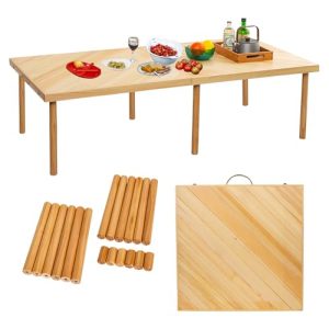 Portable Outdoor Low Picnic Table with Adjustable Legs 13" & 16" for Floor Seating