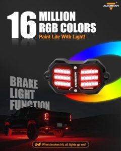 Bluetooth& Remote Control Multi Color-Changing Wheel Well Lights w/Brake Mode