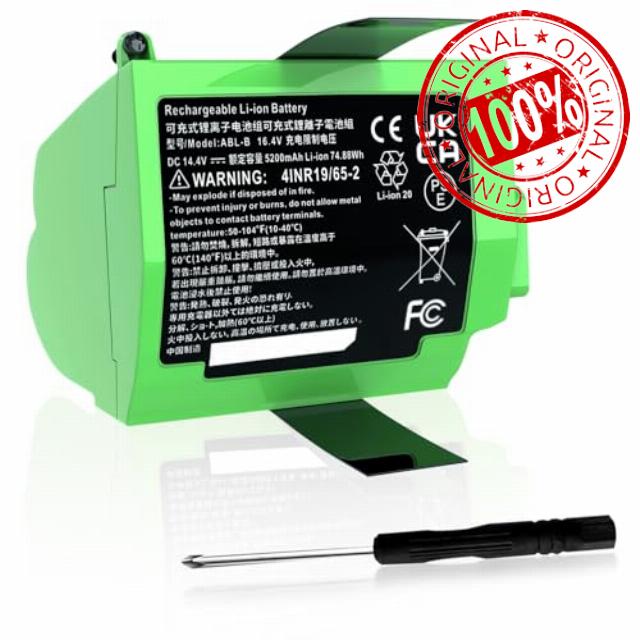 5200mAh for iRobot Roomba S9 9150 + S9+ 9550 Vacuum Series ABL-B Replacement Sweeper Rechargeable Li-ion Battery 4INR19/65-2 14.4V