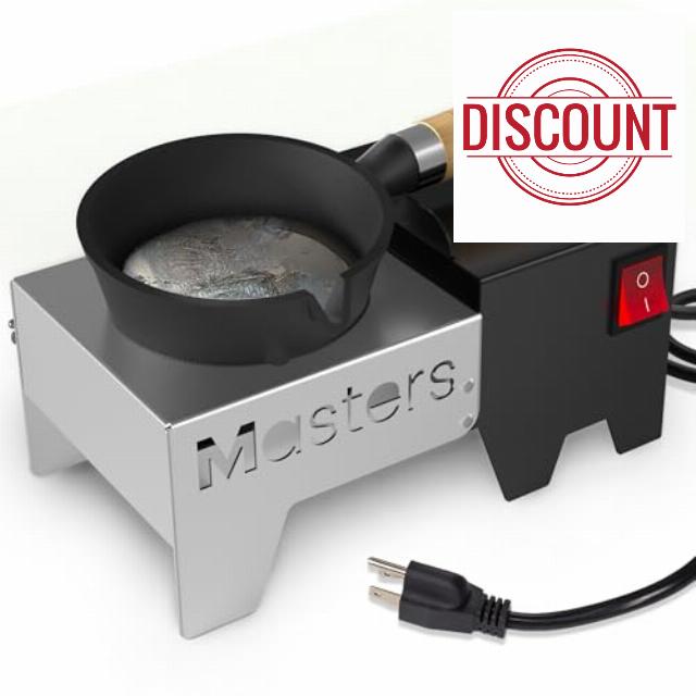 MMasters Fast-Heating Electric Lead Melting Pot – 80 Oz Capacity | Ideal for Bullet Casting & Fishing Weight Molds | Portable Lead Ingots Melter for Reloading & DIY Metal Projects