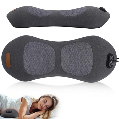 Electric Lumbar Support Pillow Heat Vibration Massage Lower Back Spine Decompression Device