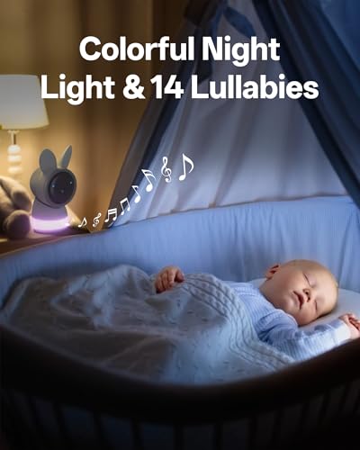 2K Smart Baby Camera with 5-Inch Upgraded Wireless Display
