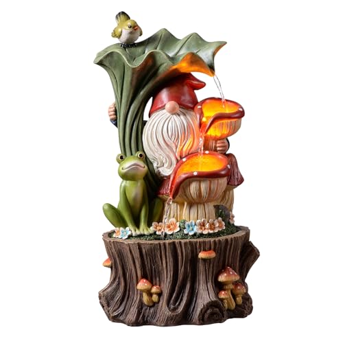 Resin Tree Stump Waterfall Fountain for Patio Balcony Yard