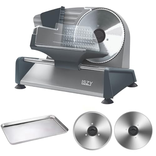 Electric Meat Slicer Machine for Home with 2 Removable 7.5'' Blades ETL Certified