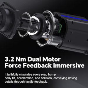Real Force Feedback Steering Wheel with Pedals and Shifter