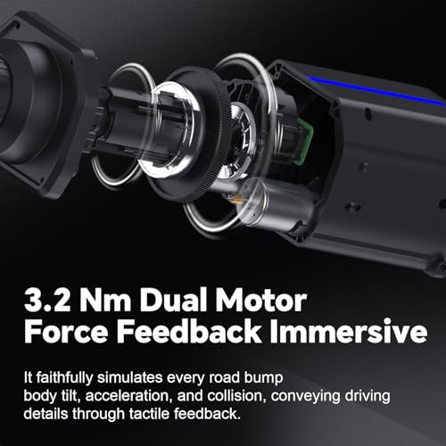 Real Force Feedback Steering Wheel with Pedals and Shifter