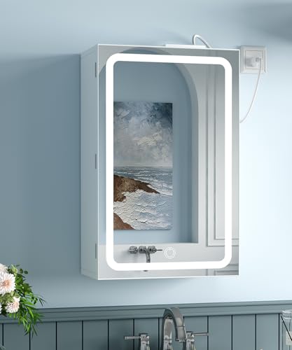 15.7 x 23.6 Inch Bathroom Wall Cabinet with Lights