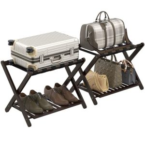 Bamboo Folding Suitcase Stands for Guest Room