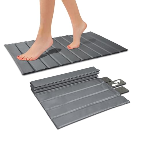 25 X 16 Inch Diatomaceous Earth Bath Mat with Faux Leather Case-Soft Feel
