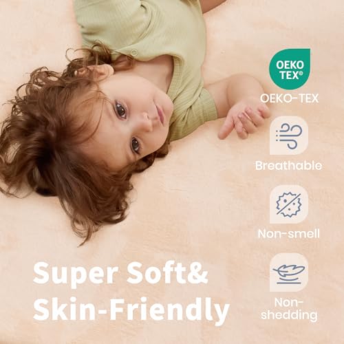 Soft Velvet Nursery Rug for Tummy Time&Crawling