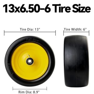 Solid Smooth Lawn Mower Replacement Tires with 3/4" & 5/8" Bearing