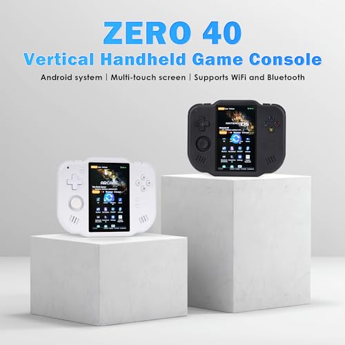3.4 Inch IPS Screen Linux System Sunken Dual Joystick Built-in 64G TF Card Handheld Emulator Support 5G WiFi Bluetooth TV Output(Black)