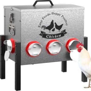 Rust-Proof Alloy Steel with Locking Lid & Adjustable Legs for Chickens