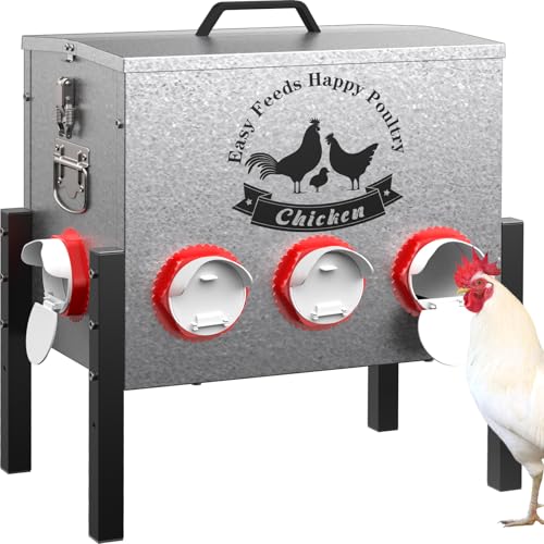 Rust-Proof Alloy Steel with Locking Lid & Adjustable Legs for Chickens
