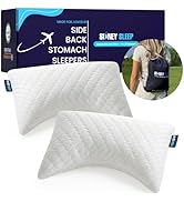 Sidney Sleep Mini Travel Size Neck Pillow - Knee Pillow - Back Lumbar Support - Curved Mini Bed P...