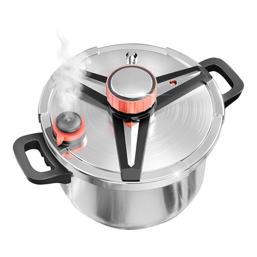 [Save 70% Cooking Time] Olla De Presion with Food-Grade Body [One Hand Operation] Rotating Lock/Unlocking Lid System