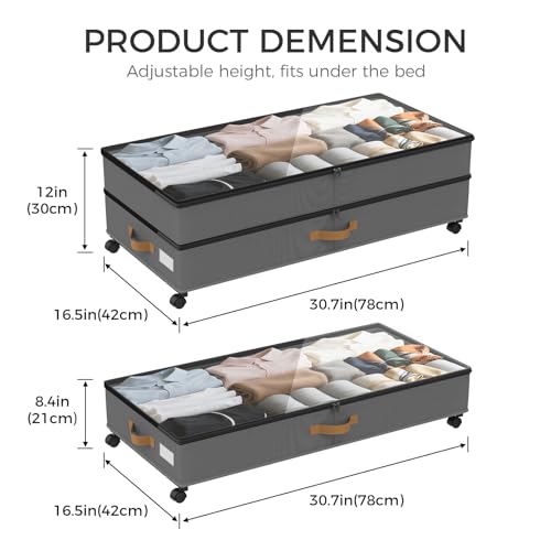 12" Tall Adjustable Storage for Underbed with Lids