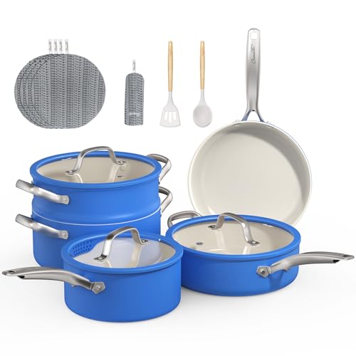 Ceramic Cookware Set with Steamer