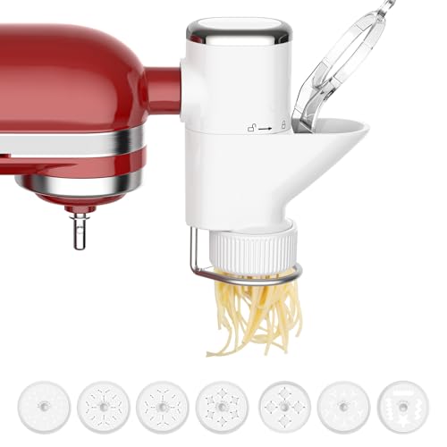 Pasta Attachment for Kitchen aid Mixer Attachments with 7 Interchangeable Pasta Plates