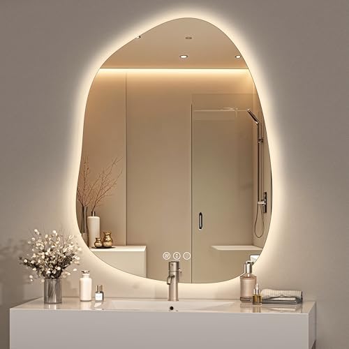 Abstract Bathroom Mirrors with Backlit