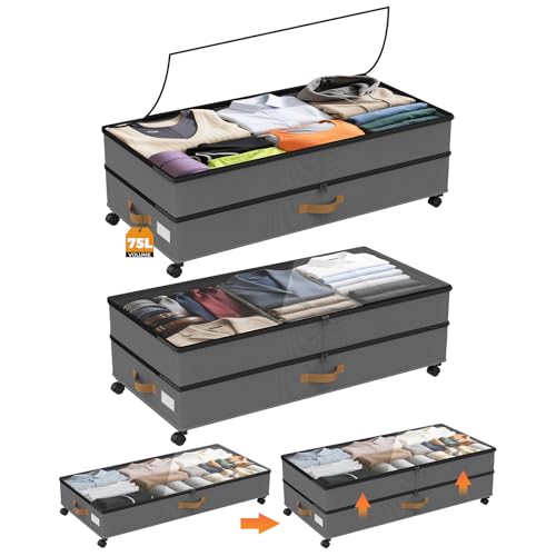 75L XXL Under the Bed Storage Containers Large