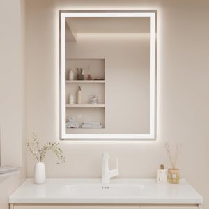 Tempered Glass Bathroom Vanity Mirror Frontlit & Backlit