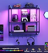 HOOBRO Floating Shelves for Wall, Wall Mounted Shelf, Modern Display Shelf, Arched Design, for Ga...