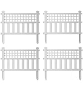 Gardenised Square Traditional Fence Design Vinyl Planter Box, White, QI004006B.S