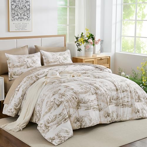 Soft Microfiber Farmhouse Floral Complete Bedding Sets for All Season