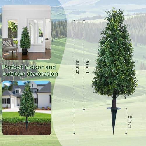 Fake Evergreen Artificial Plant Brush for Indoor Outdoor Front Porch Garden