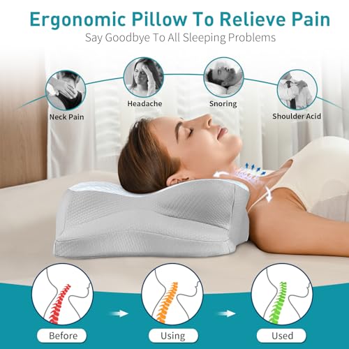 Orthopedic Bed Pillow for Back Stomach Sleepers