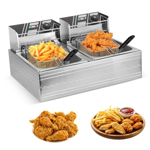 3400W 12.7QT/12L Electric Countertop Fryer with Basket