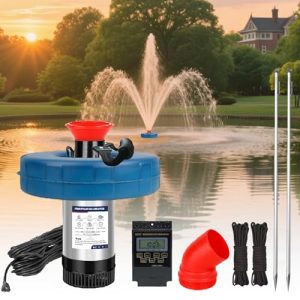 000 gallons/hour 750 watts - pond aerator equipped with 100-foot power cord and multi-function timer Suitable for large ponds and lakes