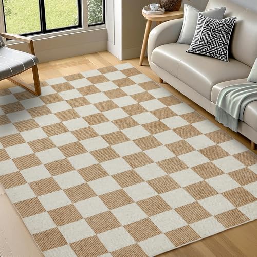 Beige and White Area Rug
