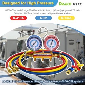 1/4" to 1/4" Standard Flare Fittings with 72"(6Ft) HVAC Hose