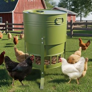 Powder Coated Rust-Proof Design & Smooth Edges for Safe Feeding (Avocado Green)