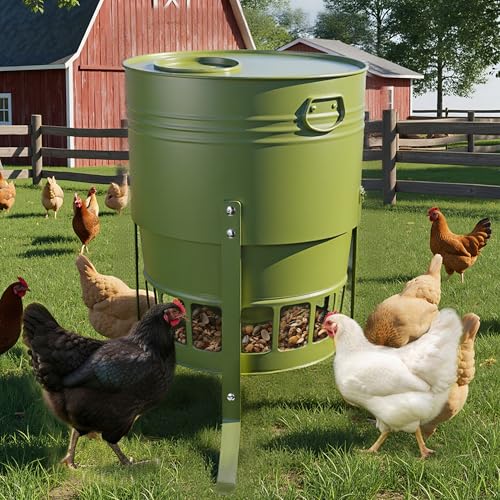Powder Coated Rust-Proof Design & Smooth Edges for Safe Feeding (Avocado Green)