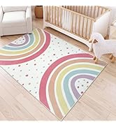 STARUIA Large Kids Rug for Playroom, 4'x6' Washable Road Rug for Nursery, Non-Slip Car Rug for Bo...